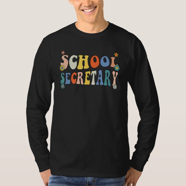 Camiseta Groovy School Secretary Coping Skills Back To Scho (Frente)
