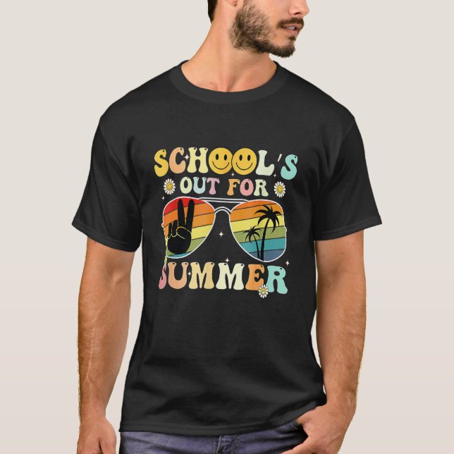 Camiseta Groovy School's Out For Summer Graduation Teacher  (Frente)