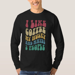 Camiseta Groovy Siberian Husky Dog Proprietário de Café Ret