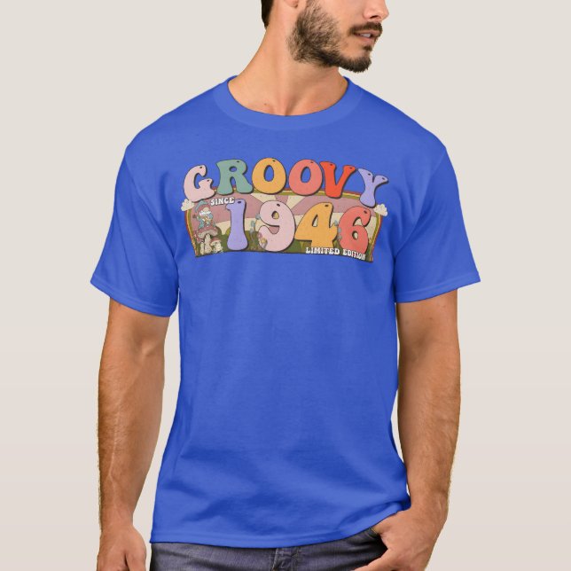 Camiseta Groovy Since 19 Retro Hippie 77th Birthday girl (Frente)