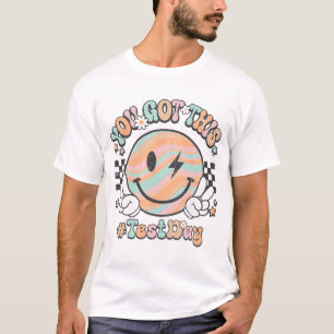 Camiseta Groovy Smile Face Isto Você Tem Rock No Dia De Tes