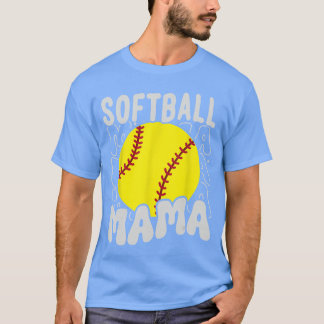 Camiseta Groovy Softball Mama Softball Daughters Game Mothe