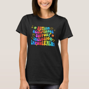 Camiseta Groovy Sorri Enfrenta Autismo Consciência Mês Auti