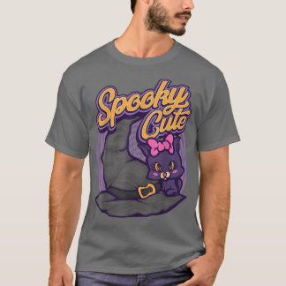 Camiseta Groovy Spooky Cute Vibes Engraçado Gato Com Chapéu