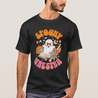 Camiseta Groovy Spooky Maestra Retro Professora Espanhola H