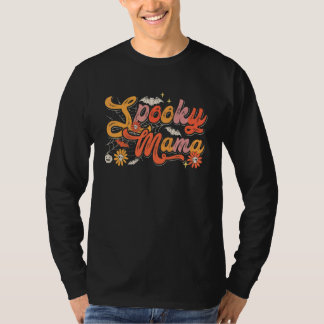 Camiseta Groovy Spooky Mama Retro Halloween Ghost Witchy Sp