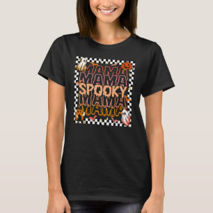 Camiseta Groovy Spooky Mama Retro Halloween Ghost Witchy Sp