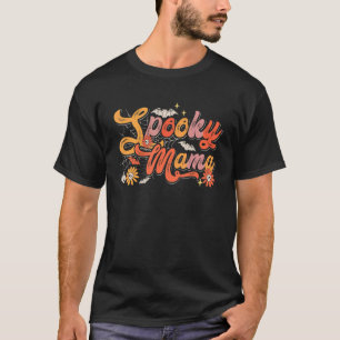 Camiseta Groovy Spooky Mama Retro Halloween Ghost Witchy Sp