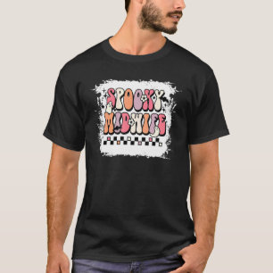 Camiseta Groovy Spooky Parteira Floral Ghost Halloween Midw