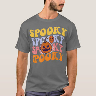 Camiseta Groovy Spooky Retro Ghost Boo Festa de Halloween