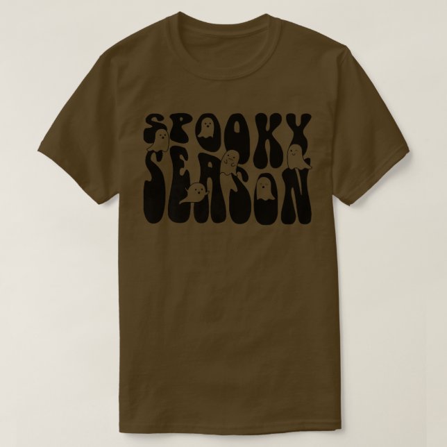 Camiseta Groovy Spooky Season Boo Ghost Spooky Vibes Hallow (Frente do Design)