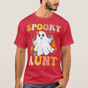 Camiseta Groovy Spooky tia Ghost Boo Halloween Ret