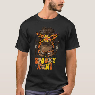 Camiseta Groovy Spooky Tia Mensy Bun Black Mulheres Hippie