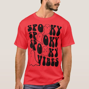 Camiseta Groovy Spooky Vibes Boo Ghost Spooky Season Hallow