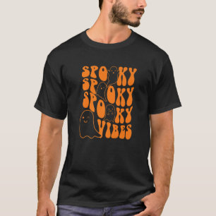 Camiseta Groovy Spooky Vibes Boo Ghost Spooky Season Hallow