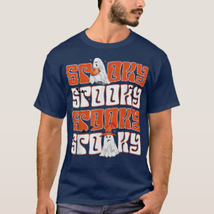 Camiseta Groovy Spooky Vibes Vintage Fantasma Floral Hippie