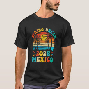 Camiseta Groovy Spring Break 2025 Família Mexico Beach Vaca