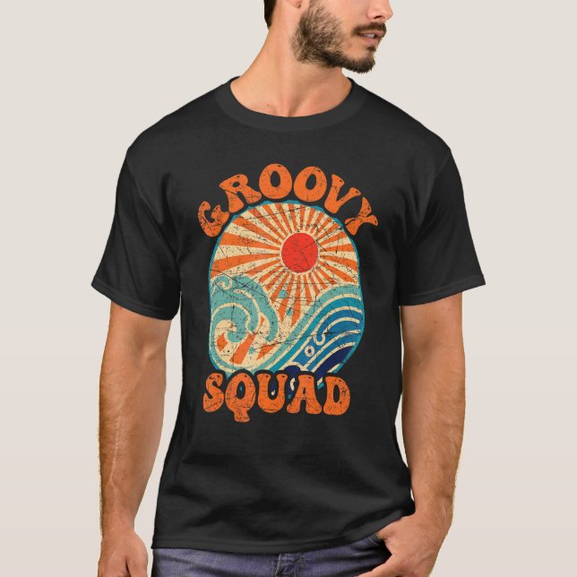Camiseta Groovy Squad 70s Nostalgia Estética Retro 70s Par (Frente)