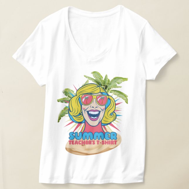 Camiseta Groovy Summer Vibes Smiley Tee para Professores (Postura )