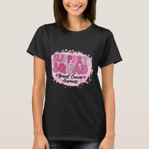 Camiseta Groovy Support Squad Breast Cancer Awarness Pink