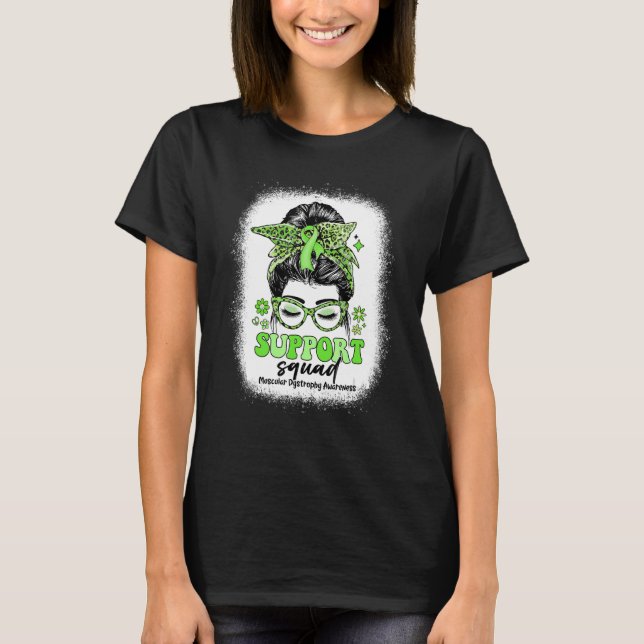 Camiseta Groovy Support Squad Messy Bun Muscular Distrofia (Frente)