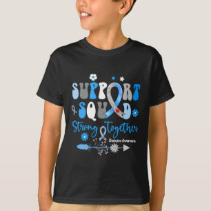 Camiseta Groovy Support Squad Ribbon T1d Sensibilização par