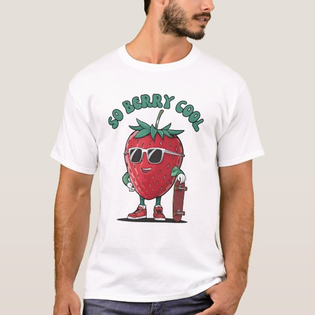 Camiseta Groovy Tão Berry Legal Fruta Morango (Frente)