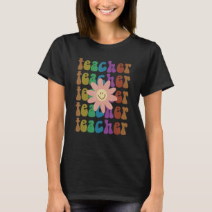 Camiseta Groovy TEACHER Smile I Teach School Elementar Squ
