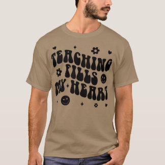 Camiseta Groovy Teaching Fills My Heart Teacher Life Back T