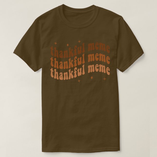 Camiseta Groovy Thankful Meme Fall Autumn Meme (Frente do Design)