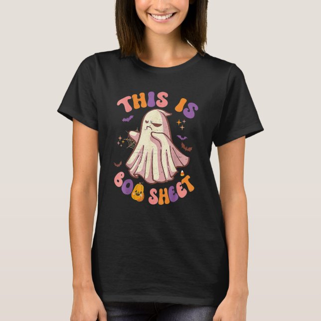 Camiseta Groovy This Is Boo Sheet Ghost Spooky Halloween Co (Frente)