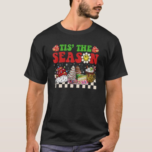 Camiseta Groovy Tis The Season Christmas Hippie Hot Ccoa P (Frente)