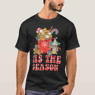 Camiseta Groovy Tis The Season Gnomo Christmas Hippie Hot C