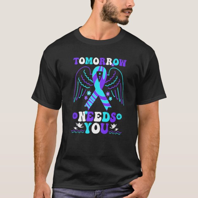 Camiseta Groovy Tomorrow Needs You Suicide Prevention Aware (Frente)