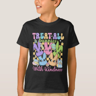 Camiseta Groovy Trate Todos Os Bunnies Com Bondade Professo