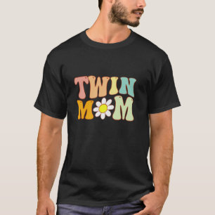 Camiseta Groovy Twin Mamãe Engraçado Dia das Mães Para Nova