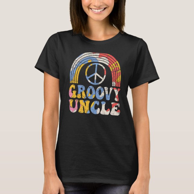 Camiseta Groovy Uncle 70s Aesthetic Nostalgia 1970's Retro  (Frente)