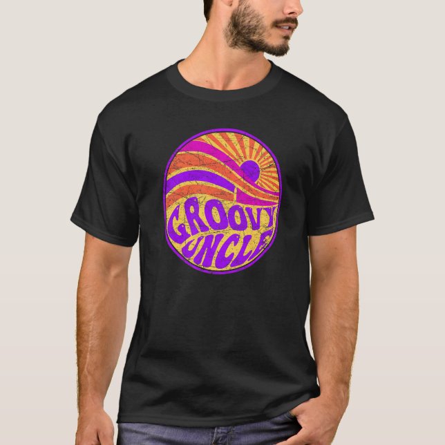 Camiseta Groovy Uncle 70s Aesthetic Nostalgia 1970's Retro  (Frente)
