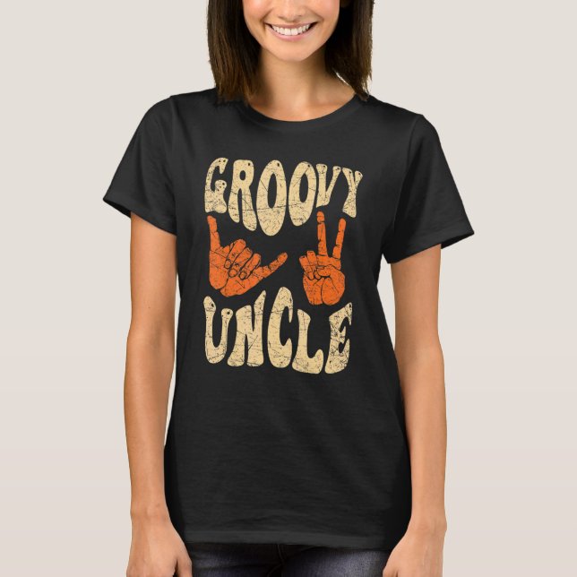Camiseta Groovy Uncle 70s Aesthetic Nostalgia 1970's Retro  (Frente)