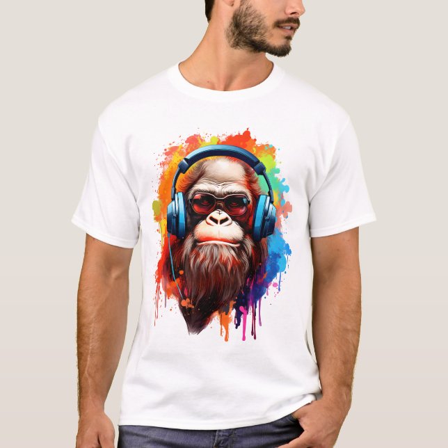 Camiseta Groovy Urban Ape em Tunes (Frente)
