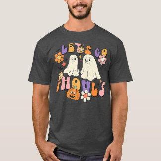 Camiseta Groovy Vamos Go Ghouls Floral Cute Ghost Hippie Ha