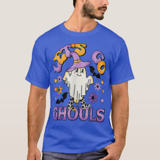 Camiseta Groovy Vamos Go Ghouls Floral Ghost Hippie Hallowe