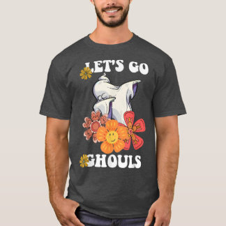 Camiseta Groovy Vamos Go Ghouls Floral Ghost Hippie Hallowe