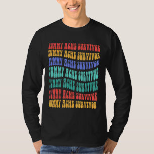 Camiseta Groovy Vintage Tummy Ache Survivor Meu Tummy Machu
