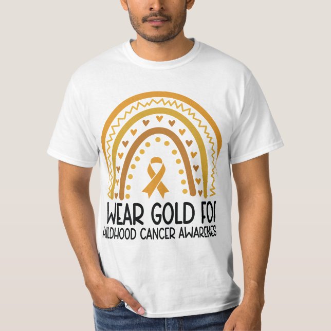 Camiseta Groovy, Visto Dourado para a consciência do Cancer (Frente)