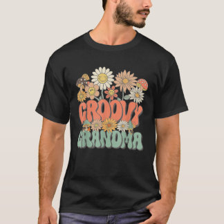 Camiseta Groovy vovó Floral Hippie Retro Daisy Flower Mo