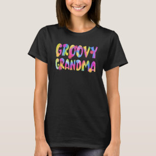 Camiseta Groovy Vovó Tie Dey Vibes Peace Hippie Matching