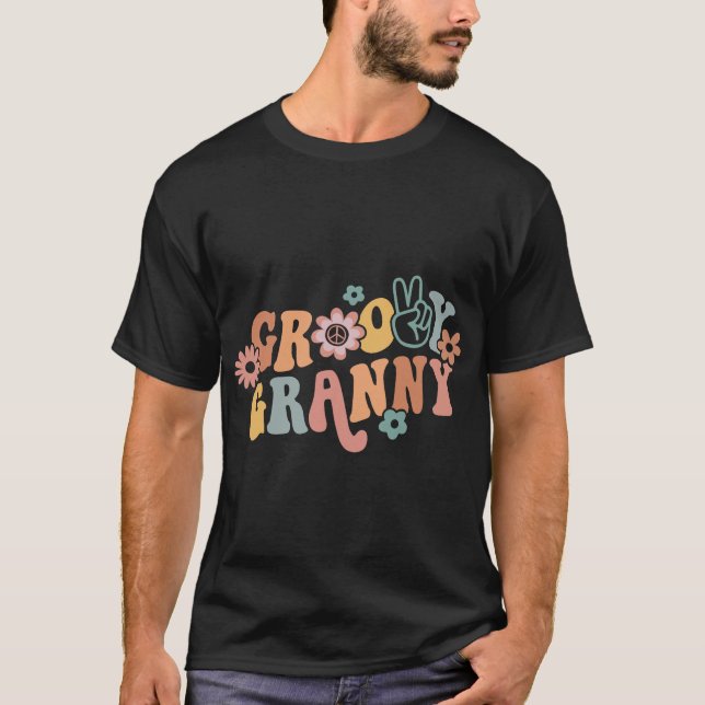 Camiseta Groovy vovó Um agradecimento vovó Chr de Ação de G (Frente)
