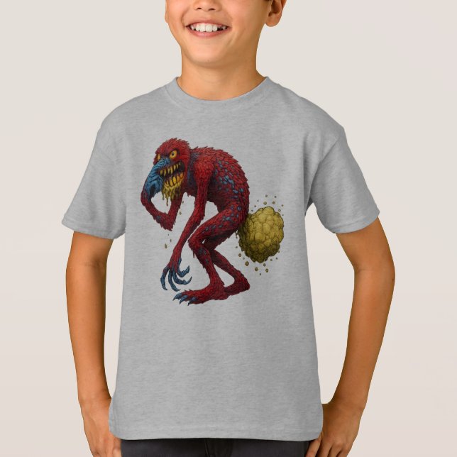 Camiseta Gross Out Monster Farting Nose-Picking Creature (Frente)