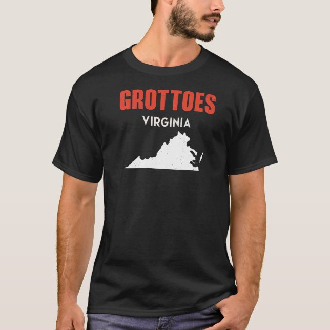 Camiseta Grottoes Virginia EUA Estado América Viagem Virgin (Frente)
